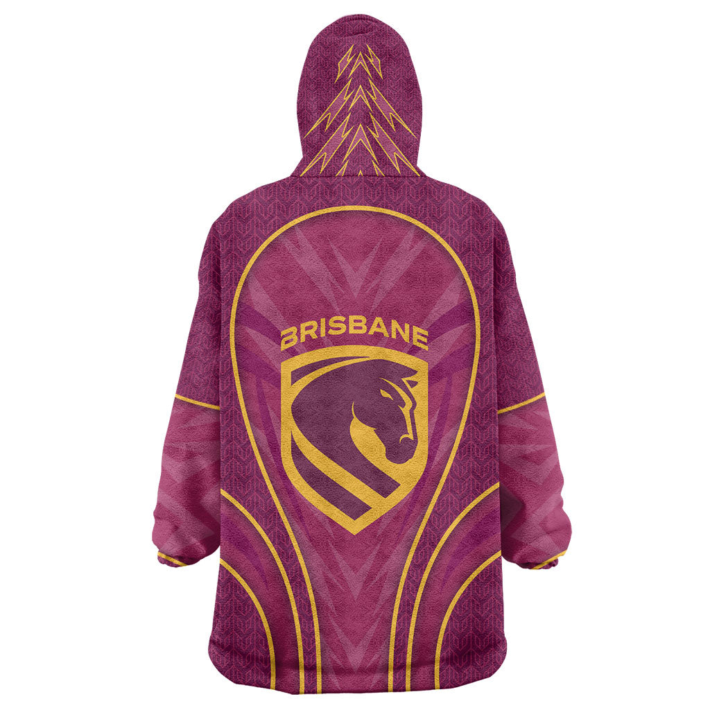 Brisbane Broncos Mascot Wearable Blanket Hoodie Australian Rugby Culture - Powerful Horse Athlete