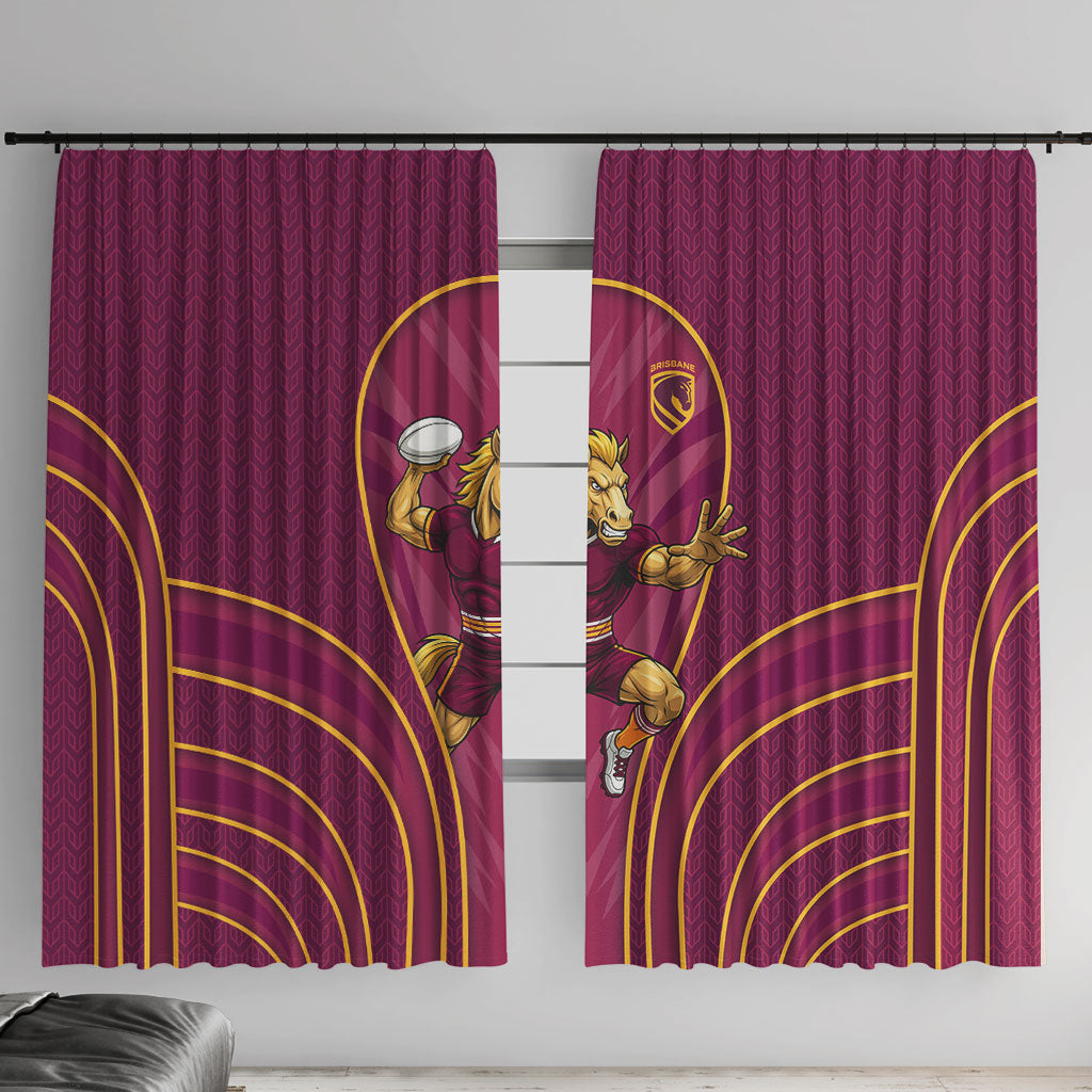 Brisbane Broncos Mascot Window Curtain Australian Rugby Culture - Powerful Horse Athlete