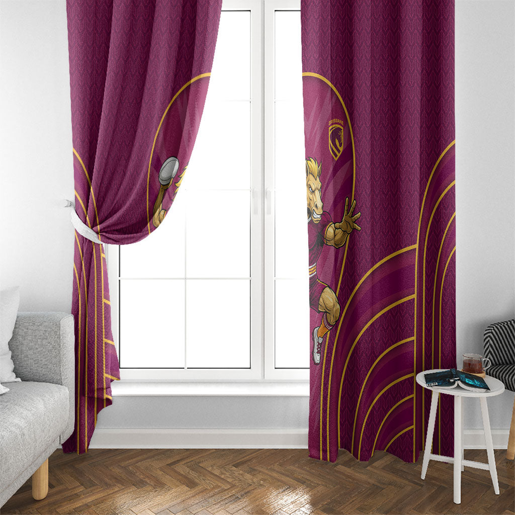 Brisbane Broncos Mascot Window Curtain Australian Rugby Culture - Powerful Horse Athlete