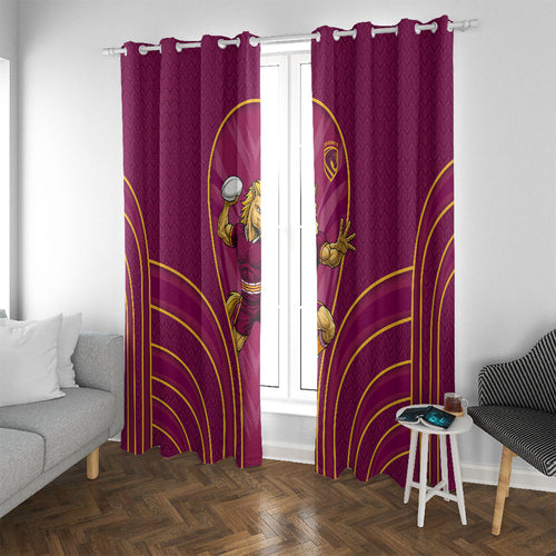 Brisbane Broncos Mascot Window Curtain Australian Rugby Culture - Powerful Horse Athlete