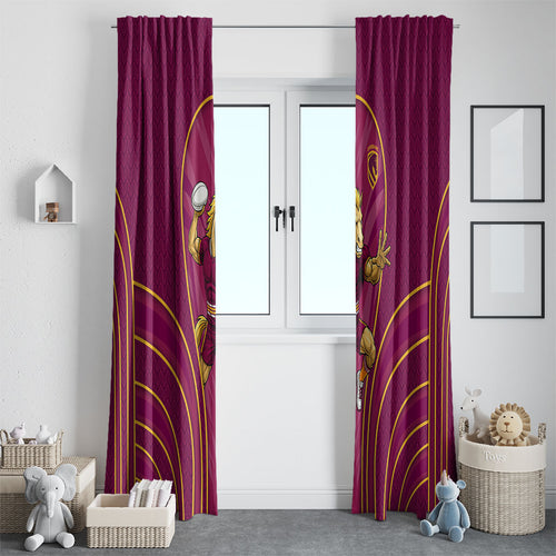 Brisbane Broncos Mascot Window Curtain Australian Rugby Culture - Powerful Horse Athlete