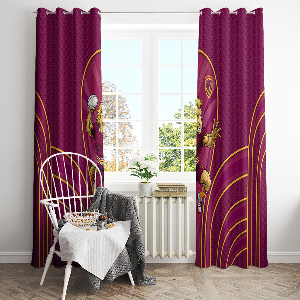 Brisbane Broncos Mascot Window Curtain Australian Rugby Culture - Powerful Horse Athlete