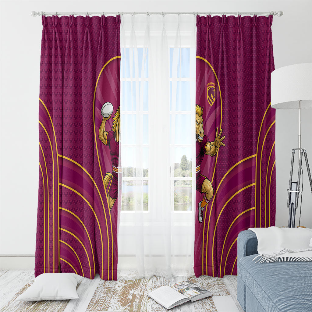 Brisbane Broncos Mascot Window Curtain Australian Rugby Culture - Powerful Horse Athlete