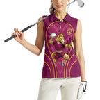 Brisbane Broncos Mascot Women Sleeveless Polo Shirt Australian Rugby Culture - Powerful Horse Athlete