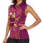 Brisbane Broncos Mascot Women Sleeveless Polo Shirt Australian Rugby Culture - Powerful Horse Athlete