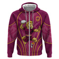 Brisbane Broncos Mascot Zip Hoodie Australian Rugby Culture - Powerful Horse Athlete
