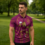 Brisbane Broncos Mascot Zipper Polo Shirt Australian Rugby Culture - Powerful Horse Athlete