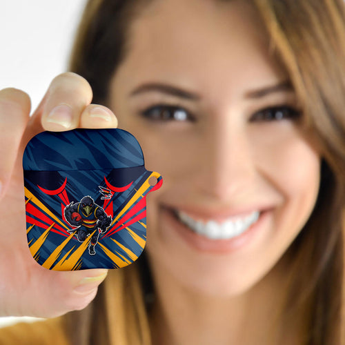 Adelaide Crows Australian Football AirPods Case Muscular Mascot Graphic - Bold Team Colors