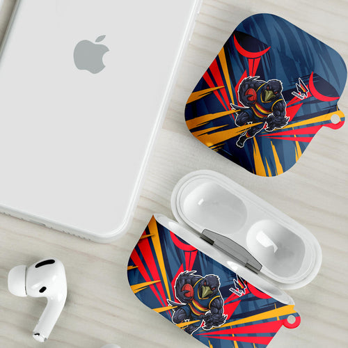 Adelaide Crows Australian Football AirPods Case Muscular Mascot Graphic - Bold Team Colors