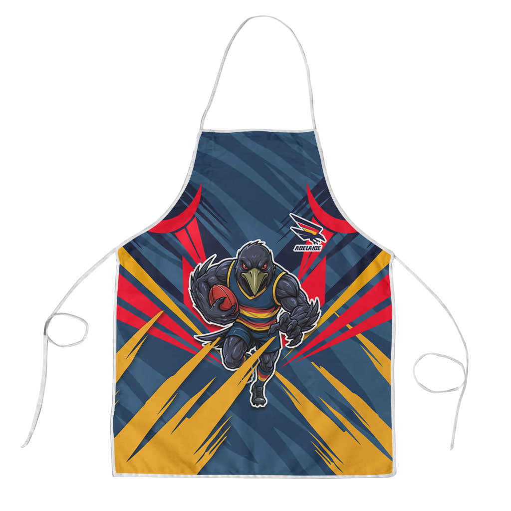 Adelaide Crows Australian Football Apron Muscular Mascot Graphic - Bold Team Colors