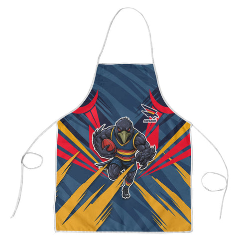 Adelaide Crows Australian Football Apron Muscular Mascot Graphic - Bold Team Colors