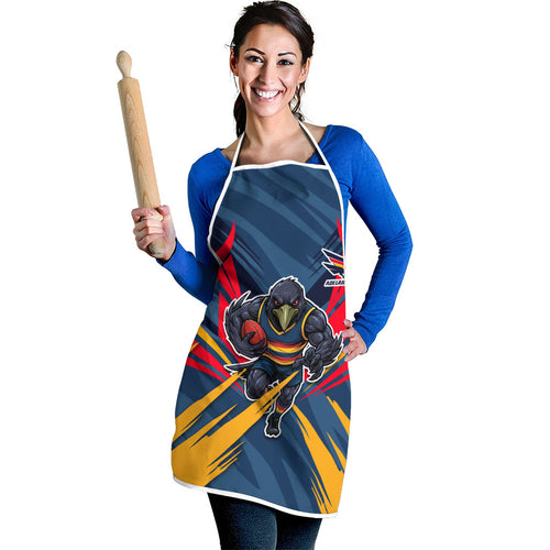 Adelaide Crows Australian Football Apron Muscular Mascot Graphic - Bold Team Colors