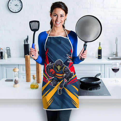 Adelaide Crows Australian Football Apron Muscular Mascot Graphic - Bold Team Colors
