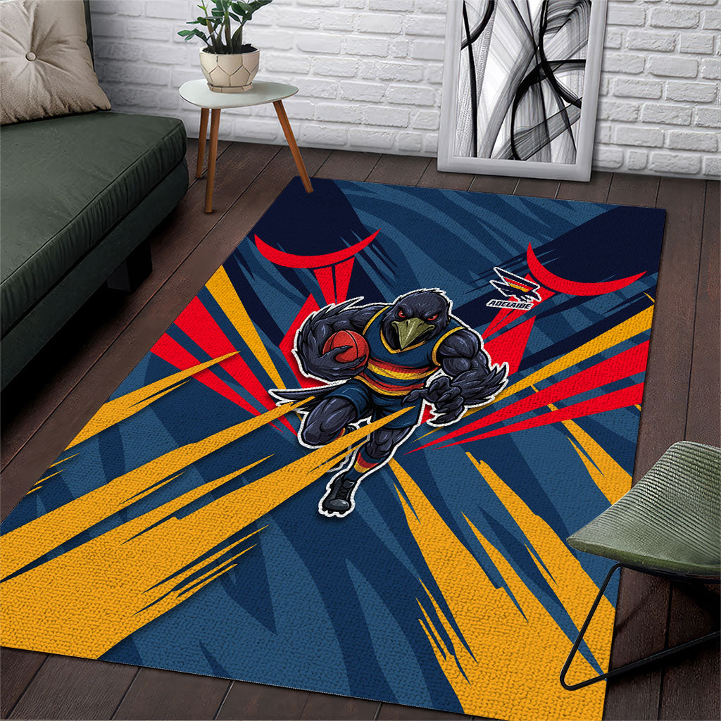 Adelaide Crows Australian Football Area Rug Muscular Mascot Graphic - Bold Team Colors