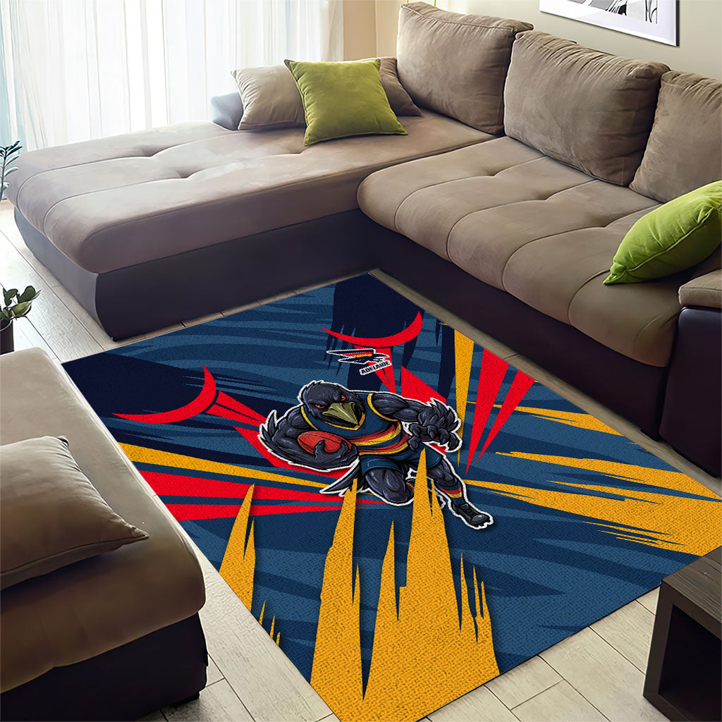 Adelaide Crows Australian Football Area Rug Muscular Mascot Graphic - Bold Team Colors