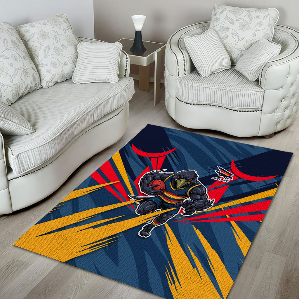 Adelaide Crows Australian Football Area Rug Muscular Mascot Graphic - Bold Team Colors