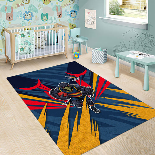 Adelaide Crows Australian Football Area Rug Muscular Mascot Graphic - Bold Team Colors