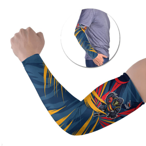 Adelaide Crows Australian Football Arm Sleeves Muscular Mascot Graphic - Bold Team Colors