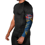 Adelaide Crows Australian Football Arm Sleeves Muscular Mascot Graphic - Bold Team Colors
