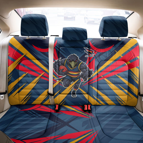 Adelaide Crows Australian Football Back Car Seat Cover Muscular Mascot Graphic - Bold Team Colors