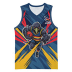 Adelaide Crows Australian Football Basketball Jersey Muscular Mascot Graphic - Bold Team Colors