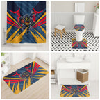 Adelaide Crows Australian Football Bathroom Set Muscular Mascot Graphic - Bold Team Colors