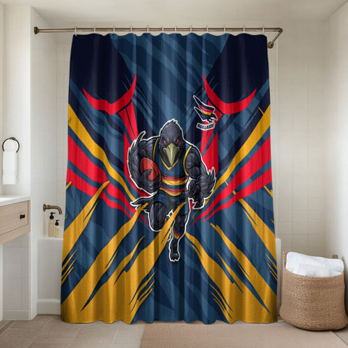 Adelaide Crows Australian Football Bathroom Set Muscular Mascot Graphic - Bold Team Colors