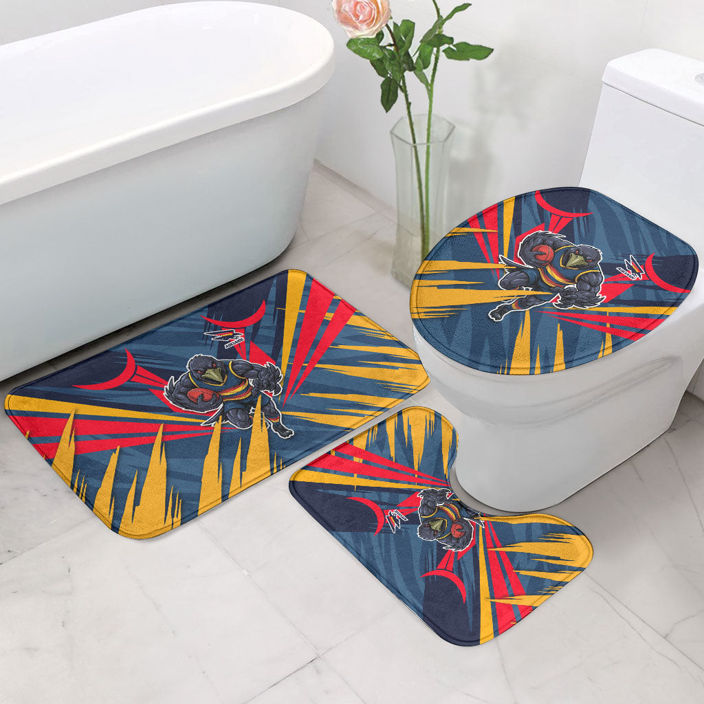 Adelaide Crows Australian Football Bathroom Set Muscular Mascot Graphic - Bold Team Colors