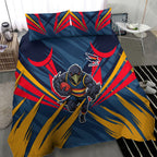 Adelaide Crows Australian Football Bedding Set Muscular Mascot Graphic - Bold Team Colors