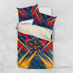 Adelaide Crows Australian Football Bedding Set Muscular Mascot Graphic - Bold Team Colors