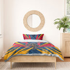 Adelaide Crows Australian Football Bedding Set Muscular Mascot Graphic - Bold Team Colors