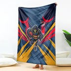 Adelaide Crows Australian Football Blanket Muscular Mascot Graphic - Bold Team Colors