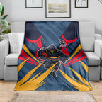 Adelaide Crows Australian Football Blanket Muscular Mascot Graphic - Bold Team Colors
