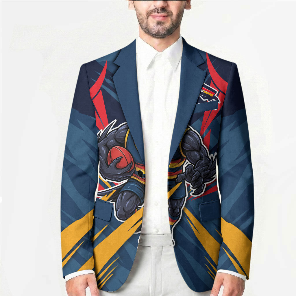 Adelaide Crows Australian Football Blazer Muscular Mascot Graphic - Bold Team Colors