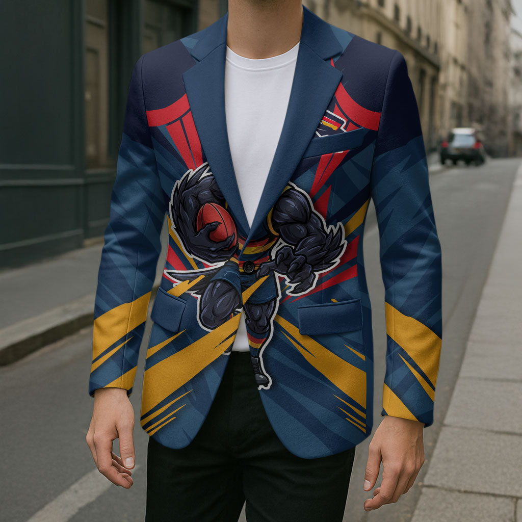 Adelaide Crows Australian Football Blazer Muscular Mascot Graphic - Bold Team Colors