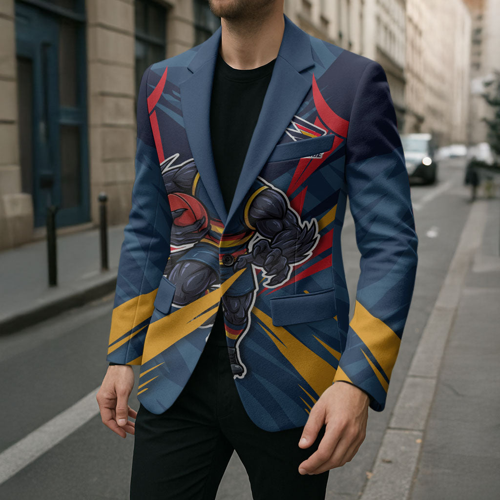 Adelaide Crows Australian Football Blazer Muscular Mascot Graphic - Bold Team Colors