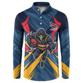 Adelaide Crows Australian Football Button Sweatshirt Muscular Mascot Graphic - Bold Team Colors