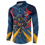 Adelaide Crows Australian Football Button Sweatshirt Muscular Mascot Graphic - Bold Team Colors