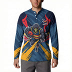 Adelaide Crows Australian Football Button Sweatshirt Muscular Mascot Graphic - Bold Team Colors