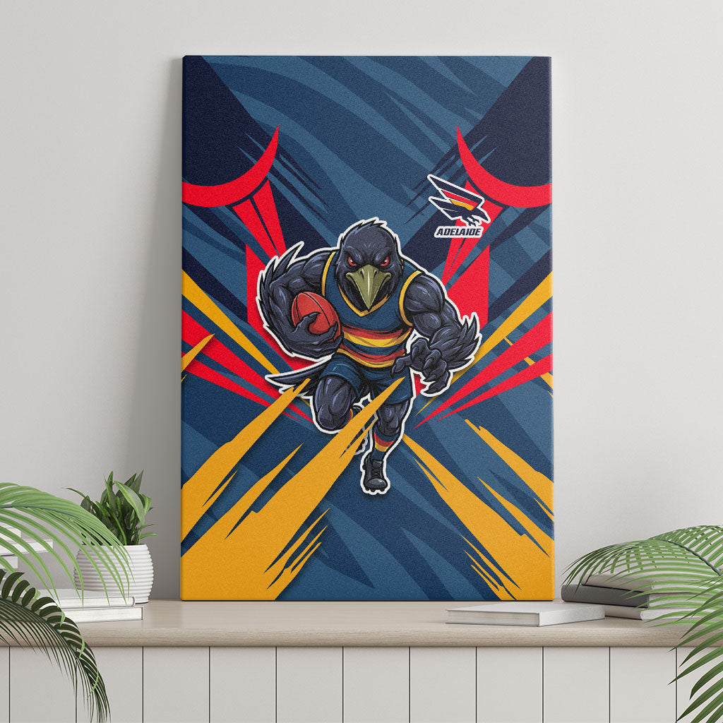 Adelaide Crows Australian Football Canvas Wall Art Muscular Mascot Graphic - Bold Team Colors