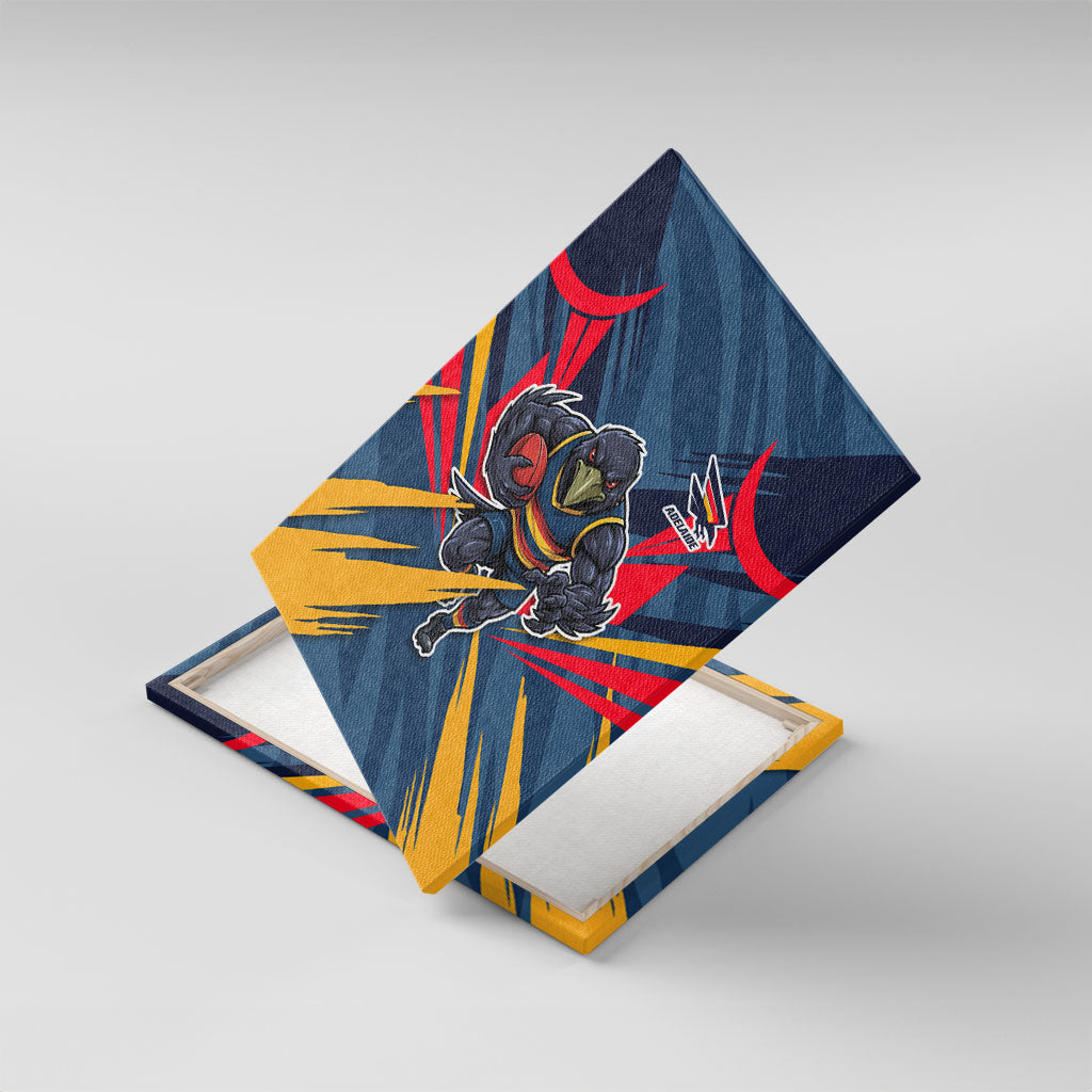Adelaide Crows Australian Football Canvas Wall Art Muscular Mascot Graphic - Bold Team Colors
