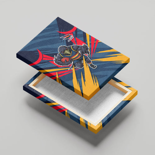 Adelaide Crows Australian Football Canvas Wall Art Muscular Mascot Graphic - Bold Team Colors
