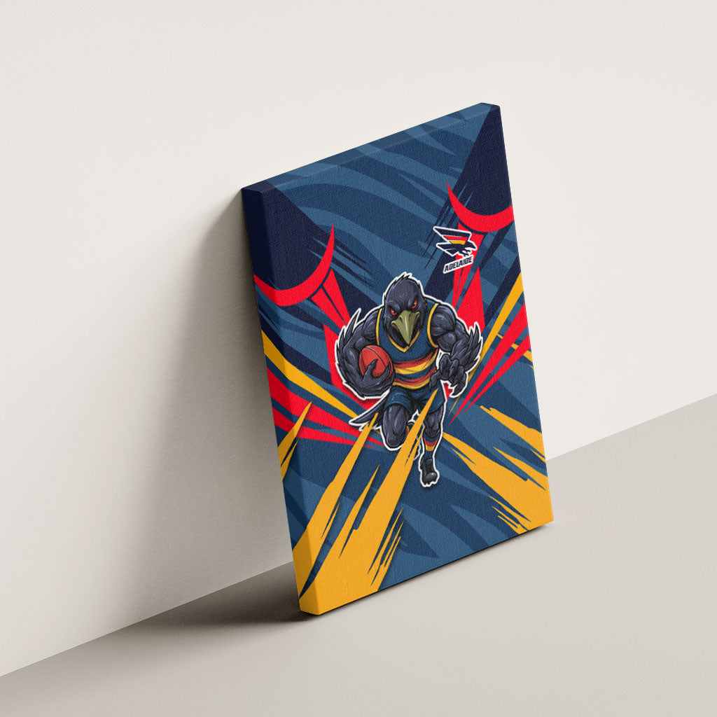 Adelaide Crows Australian Football Canvas Wall Art Muscular Mascot Graphic - Bold Team Colors