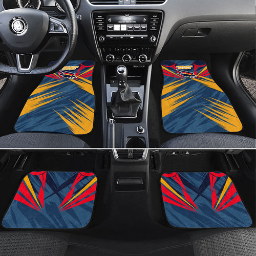 Adelaide Crows Australian Football Car Mats Muscular Mascot Graphic - Bold Team Colors