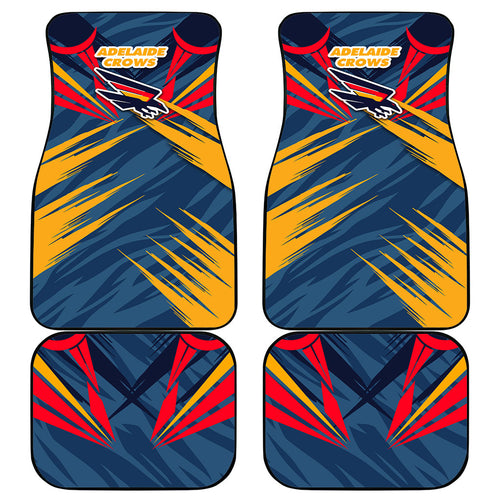 Adelaide Crows Australian Football Car Mats Muscular Mascot Graphic - Bold Team Colors