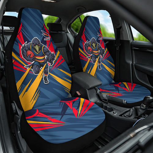 Adelaide Crows Australian Football Car Seat Cover Muscular Mascot Graphic - Bold Team Colors