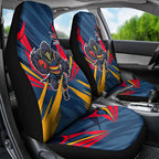 Adelaide Crows Australian Football Car Seat Cover Muscular Mascot Graphic - Bold Team Colors