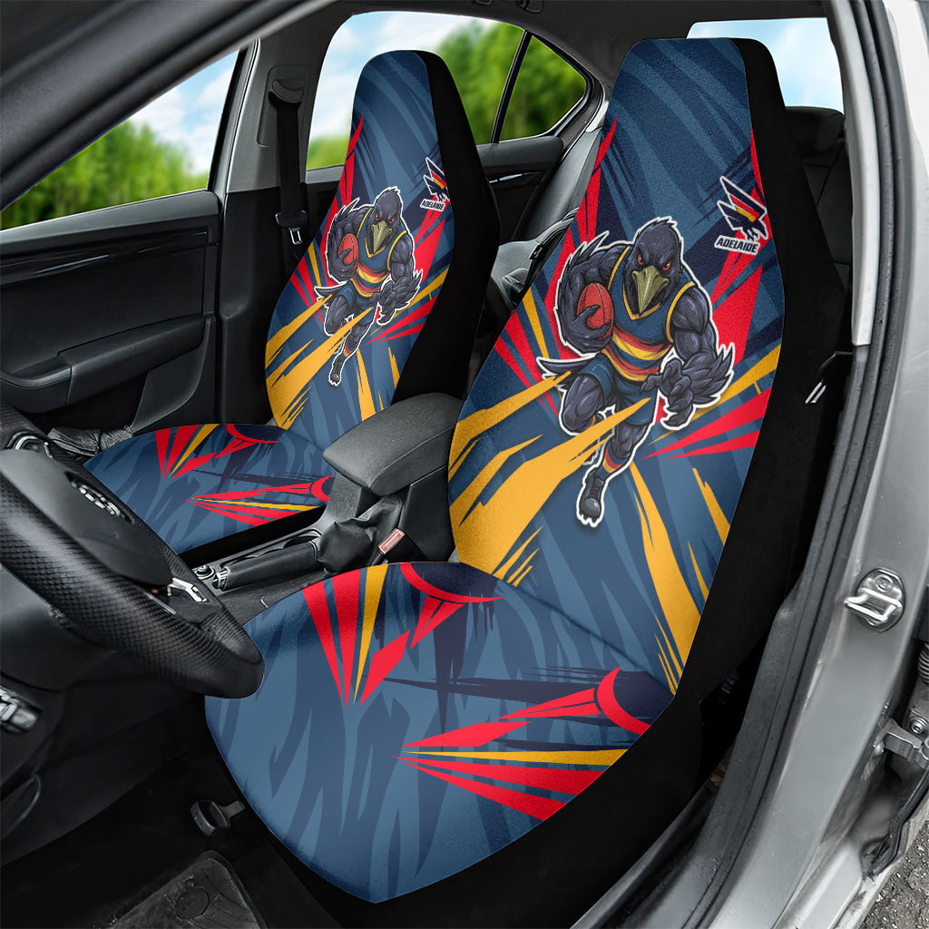 Adelaide Crows Australian Football Car Seat Cover Muscular Mascot Graphic - Bold Team Colors