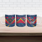 Adelaide Crows Australian Football Ceramic Mug Muscular Mascot Graphic - Bold Team Colors