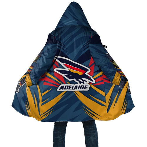 Adelaide Crows Australian Football Cloak Muscular Mascot Graphic - Bold Team Colors